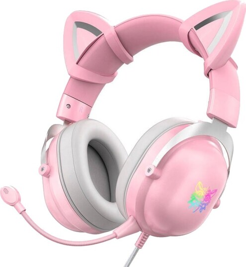 Onikuma X11 RGB Gaming Headset med mikrofon (3,5mm/USB) Rosa
