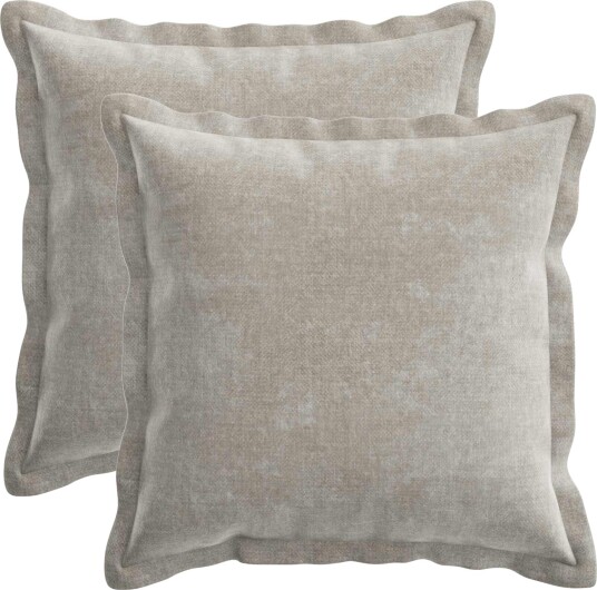 vidaXL Putetrekk 2 stk. HOUTEN Lysegrå 50 x 50 cm Chenille stoff