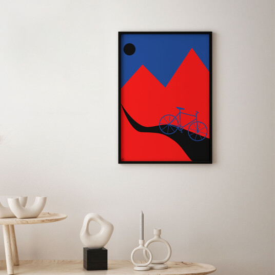 Mountainbike Blue av Justesen Plakater Mountainbike Blue av Justesen Plakater
