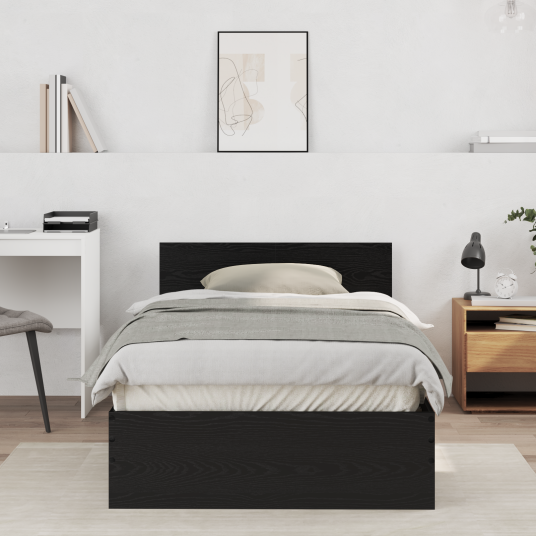 Sengestamme med hodegatt Svart Eik 100 x 200 cm Konstruert tre