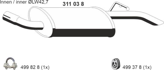 Bakre eksospotte ERNST 311038