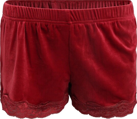 Hunkemöller Short Velours Scallop Lace BIKING RED XS