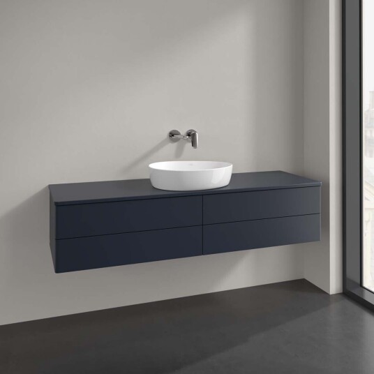 Villeroy & Boch Antao Servantskap med 4 skuffer 160x50x36 cm u/lys Blå Matt Villeroy & Boch Antao Servantskap med 4 skuffer 160x50x36 cm u/lys Blå Matt