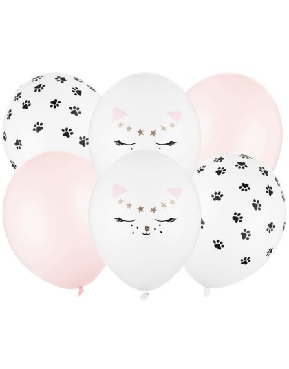6 stk Ballonger 30 cMed Diverse Kattemotiv
