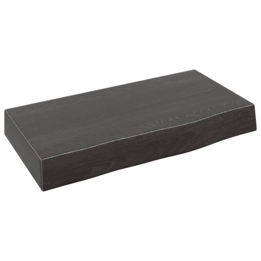 vidaXL Vegghylle m?rkegr? 40x20x6 cm behandlet heltre eik