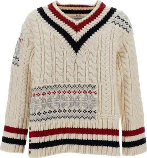 Thom Browne Herre Strikkevarer Hvit S,