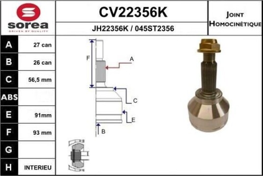 Drivledd EAI CV22356K Drivledd EAI CV22356K