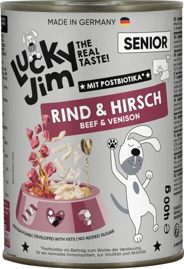 Lucky Jim Våtfôr Senior & Hjort Okse 24 X 400 G