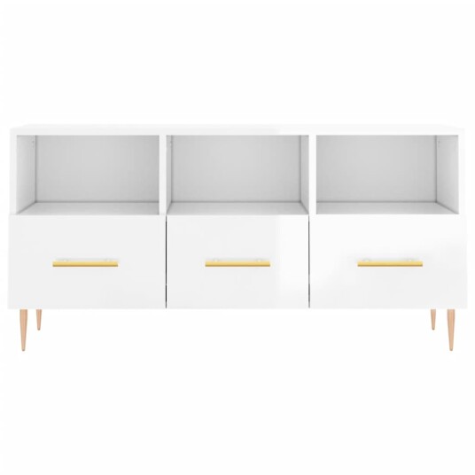 vidaXL TV-benk høyglans hvit 102x36x50 cm konstruert tre 8720845944476 vidaXL TV-benk høyglans hvit 102x36x50 cm konstruert tre 8720845944476