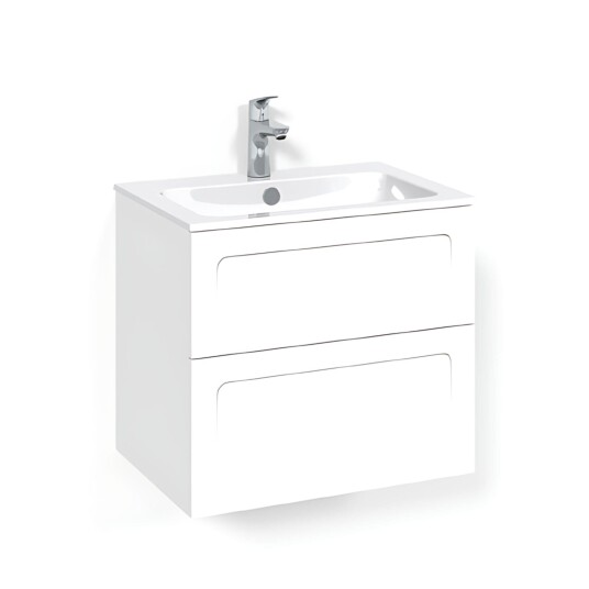 Macro Design Crown Shape Servantskap 2 Skuff - med Light Servant Hvit / 60cm 14