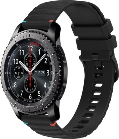 Silikonarmbånd til Samsung Galaxy Gear S3 Frontier - Svart