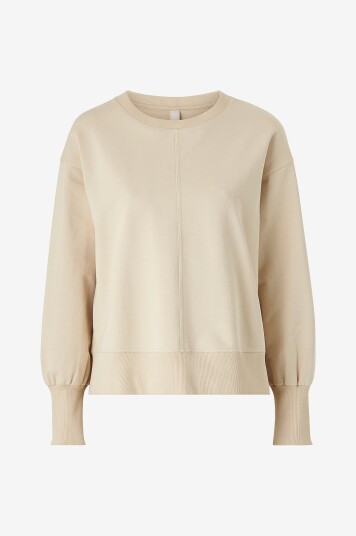 Ellos STUDIO Collegegenser Sweat Crewneck Soft Beige Ellos STUDIO Collegegenser Sweat Crewneck Soft Beige