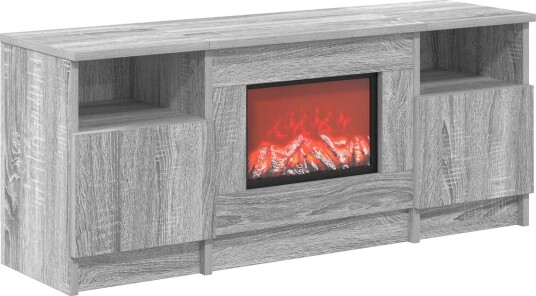 vidaXL Elektrisk peis Grå Sonoma 98 x 28,5 x 40,5 cm Konstruert tre