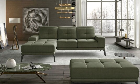 Hjørnesofa Eltap Torrense 265x175x98 cm Monolith 38 Grønn Venstre