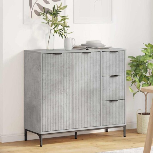 Serviesskap Betonggrå 89,5 x 33 x 82 cm Konstruert tre Serviesskap Betonggrå 89,5 x 33 x 82 cm Konstruert tre