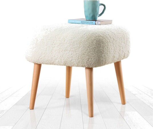 Anaro Sittepuff 45 cm Rektangulær Hvit