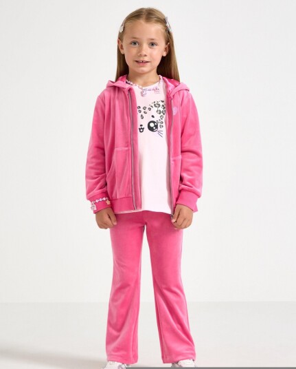 Lindex Solid Flared Leggings In Velour Pink 110
