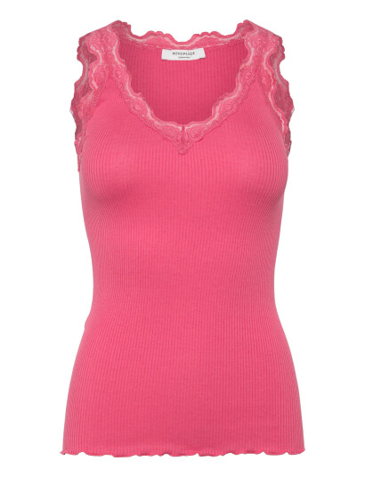 Rosemunde Rwbeatha Silk Sl V Neck Lace Top   Pink   XL