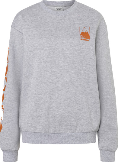 Marmot Women"s Mountain Geo Crew Sweatshirt Grey Heather L Marmot Women"s Mountain Geo Crew Sweatshirt Grey Heather L