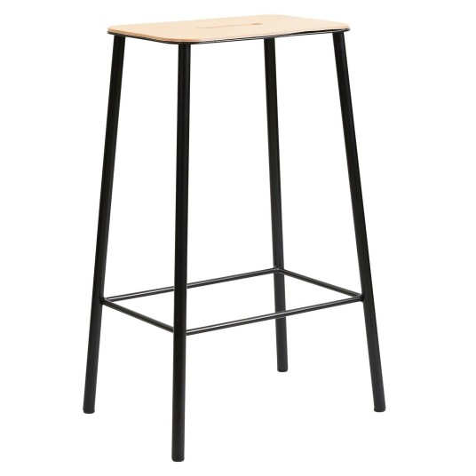 Frama Adam Stool Barstol 65 cm Skinn/Matt Sort