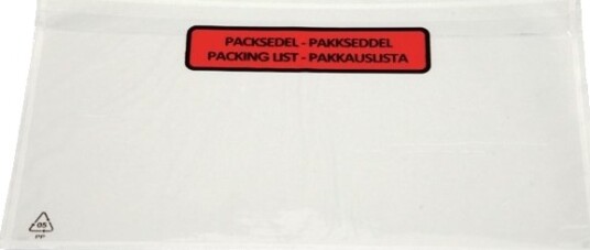 Følgeseddellommer C65 Med Tekst 132 X 235 Mm 30My Pakke A 1.000 Stk.