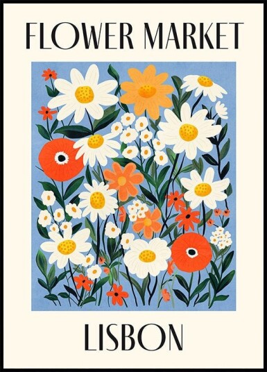 Flower Market Lisbon Portugal Plakat Plakat / 50x70cm