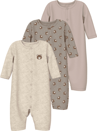 Name It Nbnnightsuit 3 pack heldress Vintage Khaki