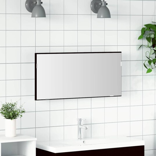 Speilskap med LED lys Svart Eik 80x37 cm Speilskap med LED lys Svart Eik 80x37 cm