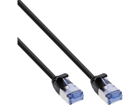 Inline 180 B Pack Patchkabel Slim U/Ftp Pimf Cat.6A Svart Kabler Nettverk B 71901S B 71901S