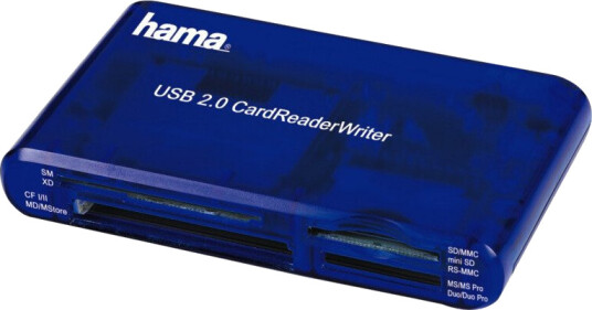 HAMA 35-I-1 USB 2.0 MULTI KORTLESER, BLÅ