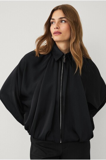 Ellos Collection Blusejakke i sateng Svart