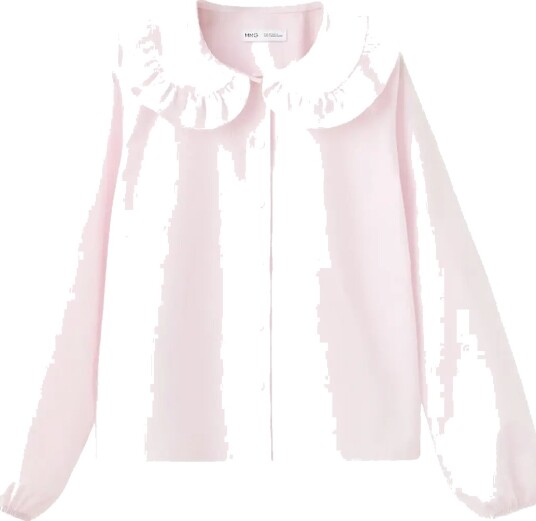 Mango Double Baby Collar Shirt Pink 10