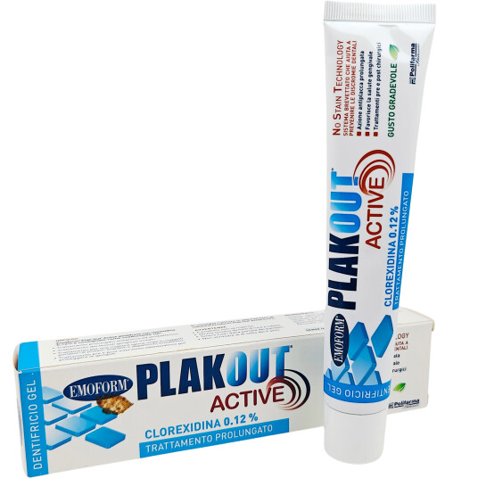 Klorheksedin Tannkrem Gel 0,12 % EMOFORM Plakout Active 75 ml.