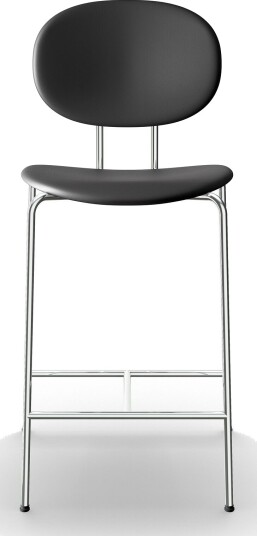 Sibast Furniture Sibast Møbler Piet Hein Barkrakk Krom Sort Lær