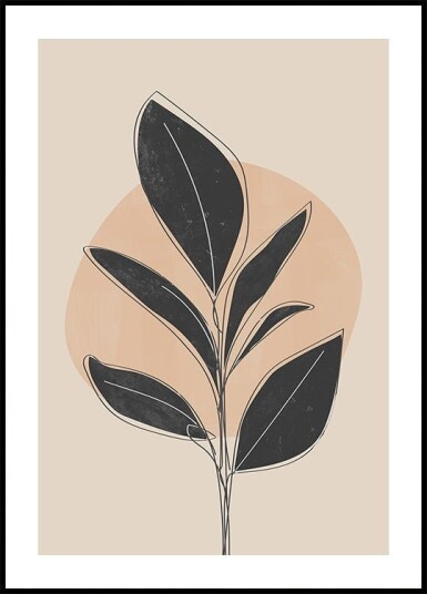 Black Abstract Plant Plakat Plakat / 50x70cm Black Abstract Plant Plakat Plakat / 50x70cm