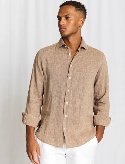 Bruun & Stengade Bs Tahaka Casual Modern Fit Shirt Brown XL