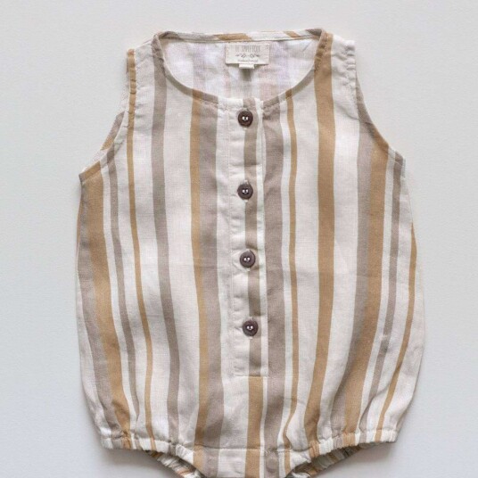 The Simple Folk The Freedom Romper - The Simple Folk - Økologisk Lin - Stripe