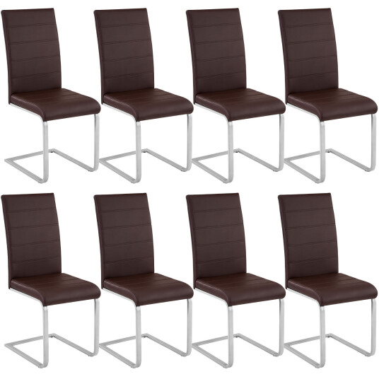 tectake 8 Spisestuestoler Bettina - brun