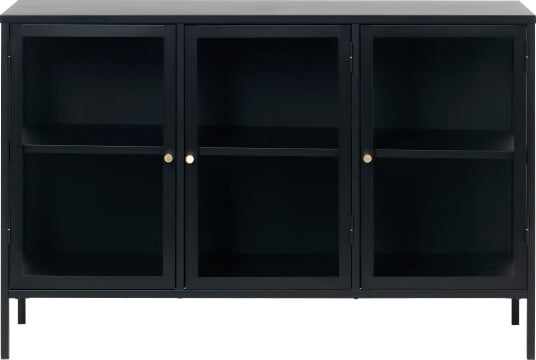 Håum Carmel skjenk med 3 glassdører stål svart. 1693188-02-0 1693189-01-0