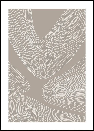 Flowing Contours Line Art Poster Plakat / 30x40cm