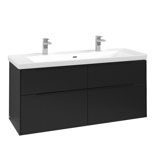Villeroy & Boch  Subway 3.0 Servantskap m/4 skuffer 1272x576x478 mm Vulkansort Matt
