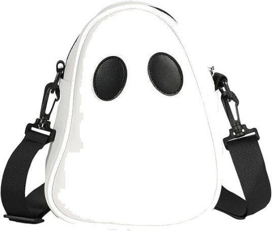 Halloween Gresskar Søt Spøkelse Veske PU Lær Crossbody Veske Skulderveske For Jenter Skummel Sesong Knask Eller Knep hvit One Size