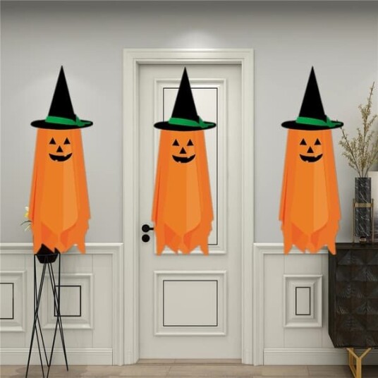 Halloween Gresskar Hattedekorasjoner Oransje 3 stk
