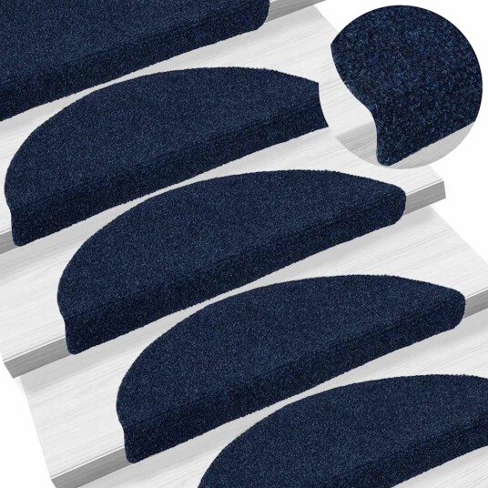 vidaXL Selvklebende trappematter 10stk marineblå 56x17x3cm nålestempel