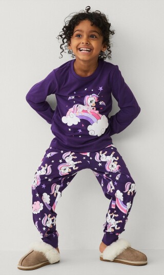 Ellos Collection Pysjsett i bomullsjersey Lilla