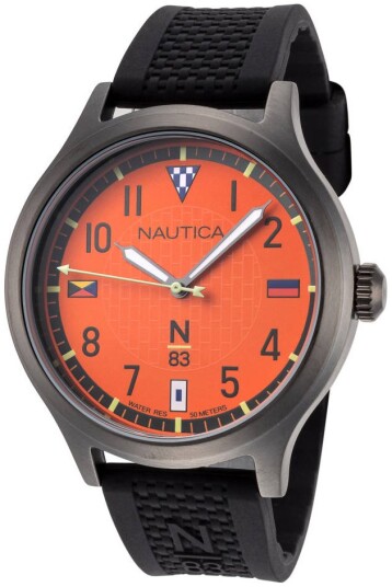 Nautica Herreklokke NAPCFS915 N83 Orange/Gummi Ø43 mm