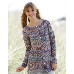 At Sundown Cardigan by DROPS Design Jakke Strikkeoppskrift str. S/M  Small/Medium