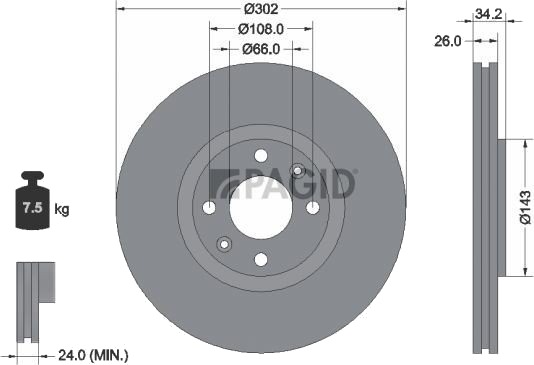 PAGID 54685NC Bremseskive