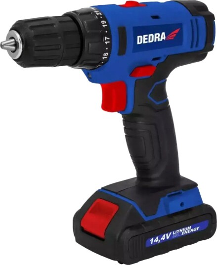 Dedra Borskrutrekker DED7878B 14,4 v, 2 Batterier, LED-Lys
