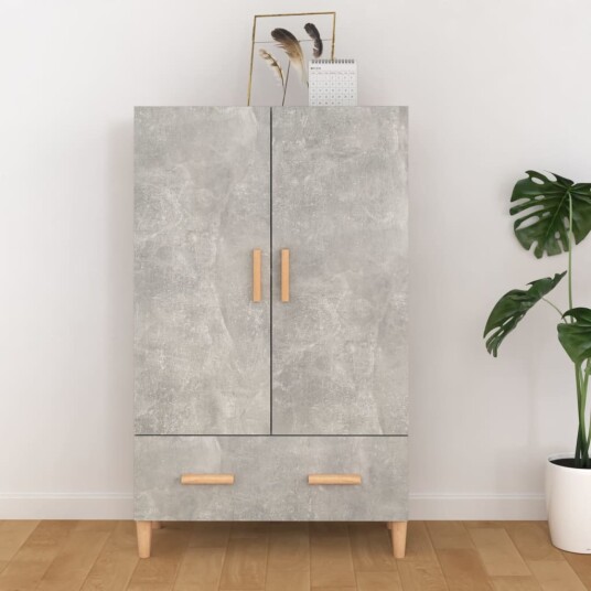 vidaXL Highboard betonggrå 70x31x115 cm konstruert tre vidaXL Highboard betonggrå 70x31x115 cm konstruert tre